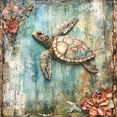 Nautical Sign, Sea Turtle Sign, DCO-02574, Sign For Wreath, 10x10